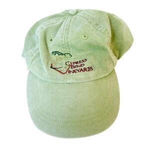 Cypress Bend Vineyards Baseball Cap Sage Green Leather Strap Dad Hat Souvenir